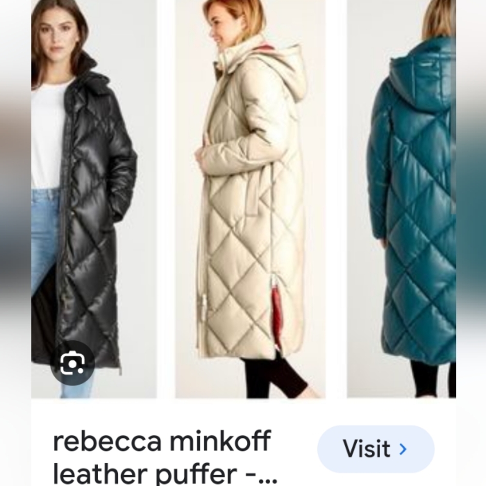 Rebecca Minkoff Leather Hooded Puffer Insulate Yourself from the 🥶 $398 NWT